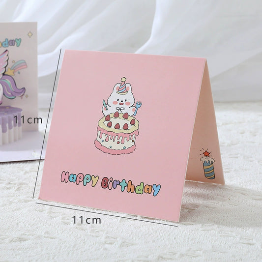 3D pop-up cake card with pink design, ideal for birthday celebrations, invitations, or gifts