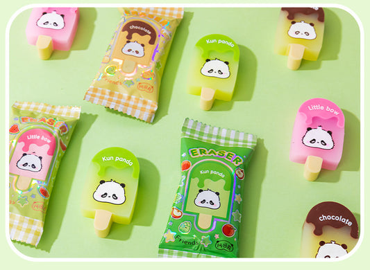 Cute Panda Popsicle Erasers