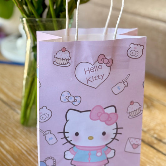 Hello Kitty-themed goody bag with cute design, perfect for kids' birthday parties or special celebrations