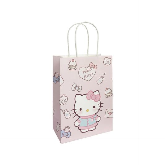 Pink Hello Kitty-themed goody bag with cute design, perfect for kids' birthday parties or special celebrations
