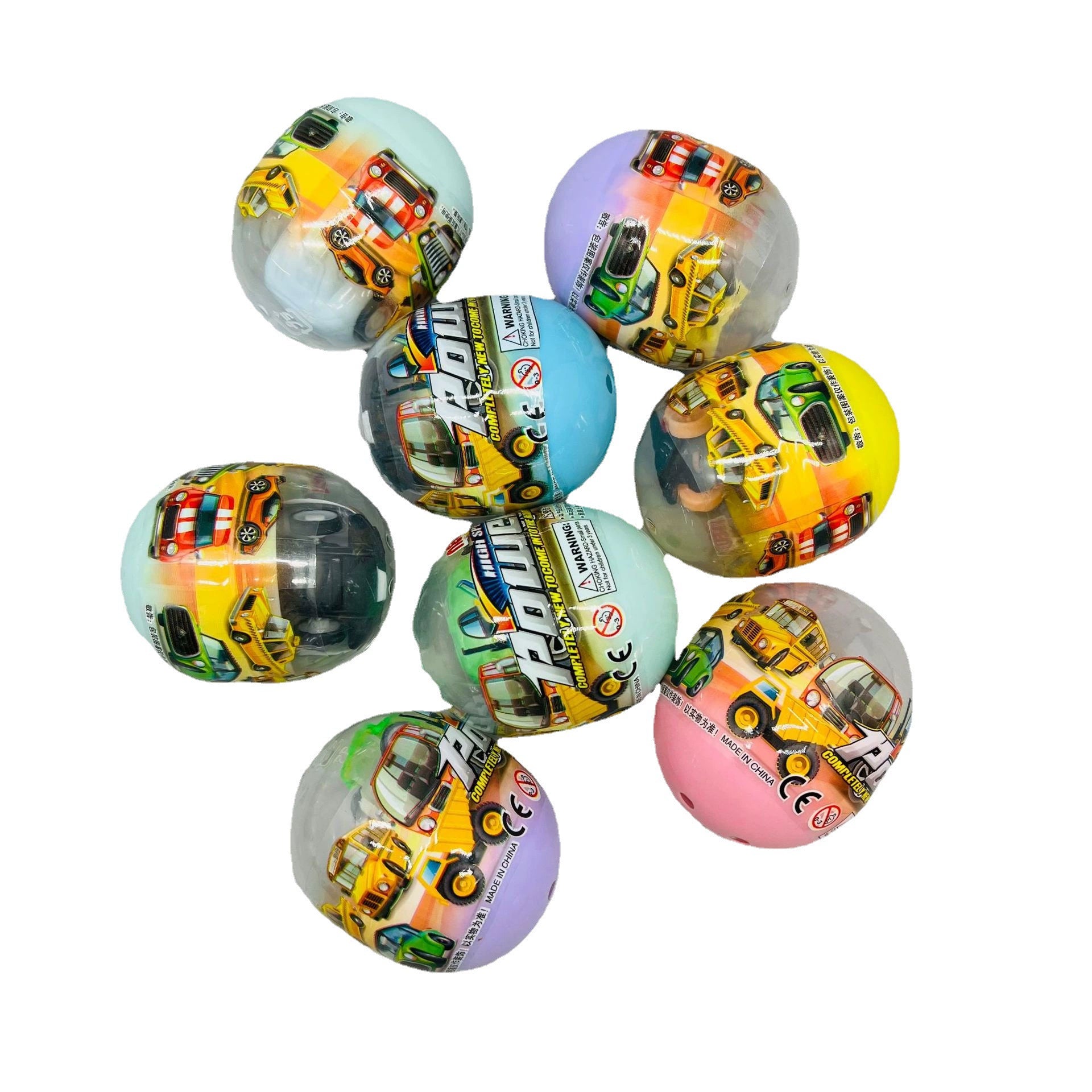Colorful surprise egg with hidden toys inside, perfect for kids' birthday parties and Easter celebrations